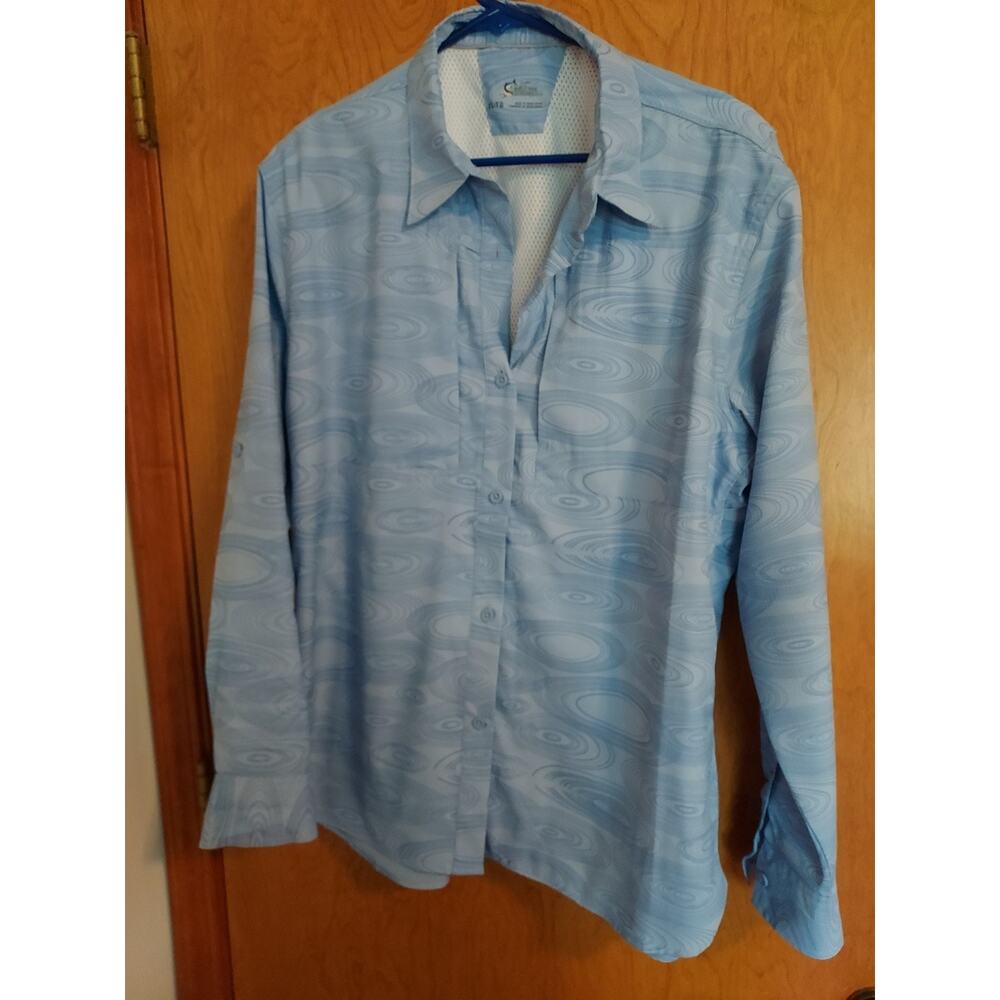 World Wide Sportsman size XL Women's Fishing Shirt Tab Sleeves Breathable EUC